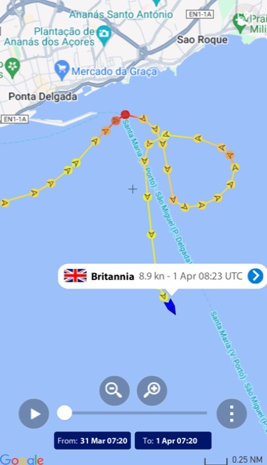Kreuzfahrtschiff Britannia dreht vor den Azoren um